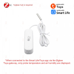 Zigbee I&scaron;manusis Termometras Higrometras Su Zondiniu Baseino &Scaron;aldytuvo &Scaron;aldiklio Skysčio Temperatūros Jutikliu 2MQTT TUYA Smart Life