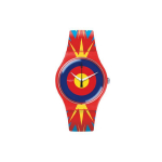 Swatch Original Series Kvarcinis Mechanizmas Atsparus Vandeniui Kvarcinis Laikrodis Unisex Laikrodžiai Mėlynas SUOZ220 Red