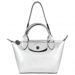 Longchamp Le Pliage Cuir Mini Rankinė Metalinis Drobės Audinys Moteri&scaron;kos Rankinės Sidabrinė 1500HTE023 Silver gray