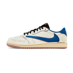 Travis Scott x Jordan Air Jordan 1 žemi batai Vintage krep&scaron;inio batai Unisex Mėlyni Balti DZ4137-700(Komanda1490-) 44