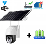 WIFI/4G Saulės energijos saugos kamera &ndash; HD 5MP Lauko PTZ, PIR judesio aptikimas, I&scaron;manioji IP stebėjimo kamera 【wifi】no card juoda/balta