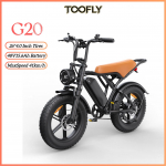 TOOFLY G20 20 Elektrinis dviratis 41KM/H 48V/15.6Ah Baterija Miesto Suaugusiems Kalnų Visureigių Elektrinis Dviratis Diskinis Stabdys 20*4.0 Storos Padangos EBike G20 41KM/H juoda