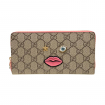 Gucci lūpų ra&scaron;to ilgas piniginė su užtrauktuku moteri&scaron;ka Ebono/Rožinė rožinė