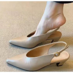 Naujo stiliaus prabangūs moteri&scaron;ki tikros odos smailianosiai slingback basutės Sandalai Eleganti&scaron;ki moteri&scaron;ki liekni kasdieniai suknelių batai Zapatos Mujer 35