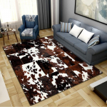 Kaimi&scaron;ko stiliaus karvės odos ra&scaron;to kilimas svetainei, miegamajam, namų sofos dekoravimui, vaikų žaidimams, neslystantis grindų kilimėlis 100x120cm( 39x47in )