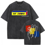 2026 Skalbta Vintažinė Raperio Mf Doom MM MAISTO Grafinis Spaudinys Mar&scaron;kinėliai Vyrams Moterims Hip Hop Mados Mar&scaron;kinėliai Vyri&scaron;ki Laisvi Gatvės Stiliaus S