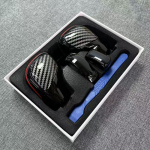 Anglies pluo&scaron;to automobilio pavarų perjungimo svirties rankenėlės pakeitimas Dsg, skirtas vw volkswagen Scirocco 2009 2010 2011 2012 2013 2014 2015 2016 Dangtelių rinkiniai black