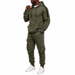 Vyri&scaron;kas spalvotas gobtuvas ir kelnių komplektas Laisvalaikio sportinis daug ki&scaron;enių tracksuit S gray