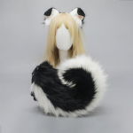 Helovino &scaron;unų ausų ir uodegos rinkinys Cosplay Aksesuarai Kostiumas Pliu&scaron;inės Realisti&scaron;kos Gyvūnų Ausys Uodega Anime Vakarėliui Mielas Augintinis Vaidmenų Žaidimas white
