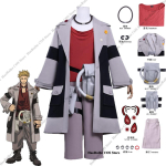 Anime Gachiakuta Enji Cosplay Kostiumas Perukas Suaugusiųjų Uniforma Kalėdos Helovinas Karnavalo &Scaron;ventė Vaidmenų Žaidimo Apranga Su Aksesuarais XS gray