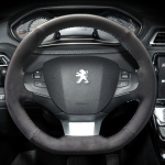 Skirta Peugeot 308 307 2016-2019 Rankomis Siūta Juoda Siūle Automobilio Vairo Dangtelis &bdquo;Pasidaryk Pats&ldquo; Neslystanti Oda Automobilio Interjeras