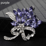 Gėlių sagė i&scaron; Bauhinia Alloy Full Drill Fashion Decoration sagė violetinė