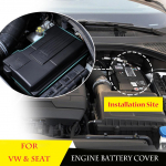 Skirta VW Volkswagen Tiguan L Passat Golf Sportsvan Touran Cars Variklio akumuliatoriaus elektrodo korpuso dangtis juoda