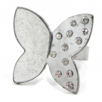 NOA [I2118] - Bague Cr&eacute;ateur 'Papillon de Cristal' gris pilka