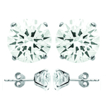 Les Tr&eacute;sors De Lily [L5026] - Boucles argent 'Essentiel' blanc argent&eacute; (rhodi&eacute;) - 8 mm