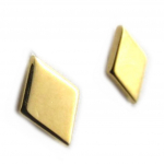 Les Tr&eacute;sors De Lily [N2222] - Boucles Plaqu&eacute; Or 'Jeux de Cartes' (carreaux)