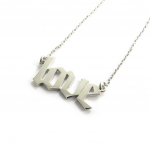 Les Tr&eacute;sors De Lily [N2854] - Collier Argent 'Love' argent&eacute; (rhodi&eacute;) - 20x11 mm (gothique)