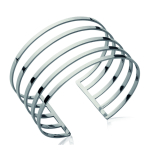 Les Tr&eacute;sors De Lily [N3396] - Bracelet Acier 'Cl&eacute;opatra' argent&eacute; - 62 mm 33 mm