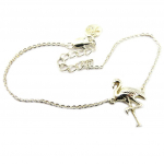7bis [P8242] - Bracelet artisanal 'Flamant Rose' argent&eacute; - 18x10 mm sidabras