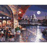 Deimantinė tapyba Visas apvalus miestas naktinis rankdarbiai Siuvinėjimas Kra&scaron;tovaizdis namų dekoras 20X30CM raudona