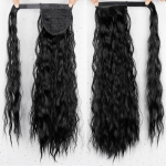 MERISIHAIR moteri&scaron;kas ilgas kukurūzų garbanotas netikrų plaukų gabalėlis suri&scaron;amas suri&scaron;ti į uodegą priauginamas sintetinis auk&scaron;tos temperatūros pluo&scaron;to plaukų priauginimas 1B