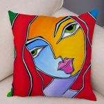 Abstraktus pie&scaron;imas pagalvėlės užvalkalas dekoratyvinis stilius spalvingas animacinis filmas mergaitės pagalvės užvalkalas sofa Namai 45x45cm