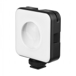 Ne&scaron;iojama mini RGB LED vaizdo lemputė, aplinkos ap&scaron;vietimas su dviejų spalvų temperatūra 2500K-9000K, reguliuojamo ry&scaron;kumo juoda