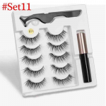 Magnetic Eyelashes 3D Mink Eyelashes Makeup Magnetic Lashes Eyeliner Pincetas rinkinys Natural False Lashes Short Faux Cils Style 3