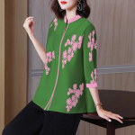 Trijų ketvirčių rankovių klostuotas megztinis mar&scaron;kinėliai 2022 m. rudens nauji auk&scaron;čiausios klasės mar&scaron;kinėliai su mažu kaklu, moteri&scaron;ka vir&scaron;ūnė