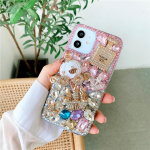 Bling Rhinestone Diamond Pumpkin dėklas, skirtas Samsung S23 S22 S21 Ultra S20 A13 A23 A33 A53 A12 A22 A32 A52 A51 A71 / Redmi 10 9 9A 9C 9T / iPhone 14 Pro max iphone 6 6s rožinė