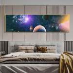 Saulės sistemos drobės tapyba Sienų menas Planetų paveikslai Kosmoso astronautų plakatai Spaudiniai svetainės dekorui Menas prie lovos Cuadros 20cm&times;40cm NoFrame