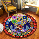 Animacinis filmas Mario Bros apvalios zonos kilimėliai Svetainės grindys Kilimėlio kambario dekoras Namų kilimėliai Žaisti Kilimėlis Mielas Kilimėlis Kilimas Anime Kilimėliai 60cm