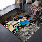 Velnias Peilis Anime Demon Slayer Kimetsu 3D spausdintas kilimas Namų dekoras Mink&scaron;tas miegamojo kilimėlis Kūdikių žaidimų ir ropojimo kilimėliai svetainei 80cm by 120cm