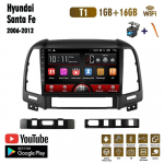 Belaidis 9 colių Android automobilinis radijas Carplay, skirtas Hyundai Santa Fe 2006-2012 automobilių multimedijos vaizdo grotuvas GPS navigacija WIFI 2+32GB 1+16GB
