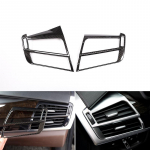 2 vnt. Automobilio Anglies Pluo&scaron;to Tekstūros Interjero &Scaron;oninės Oro Kondicionieriaus Angos Rėmo Dangtelio Apdaila BMW X5 X6 F15 F16 2014 - Carbon Texture black