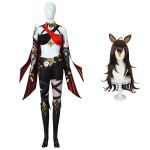 Dehya Cosplay Cosplay Kostiumas Dehya Perukas Seksualios Moterys Vienodos Aksesuarai Helovino Karnavalo &Scaron;ventės Apranga Pilnas Rinkinys L-(Suit+Wig)