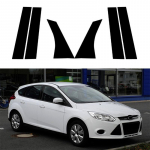 &bdquo;Ford Focus&ldquo; sedanui / hečbekui, 2012&ndash;2019 m. automobilio statramsčio stulpai, durų langų apdailos dangtelių lipdukai Stiliaus priedai I&scaron;orės dalys Automobilio lipdukas