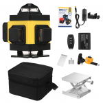 4D įvairiakryptis profesionalus lazerio lygio 16 linijų lazerinis nivelyras 4 &times; 360&deg; žalias spindulys savaime US Plug & 1 Battery juoda