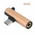 2 viename c tipo 3,5 mm AUX adapteris USB C iki 3,5 mm AUX ausinių adapteris, skirtas xiaomi mi 9 8 6 Type-C 3,5 lizdo ausinių garso adapteris Length <=0.5m auksas