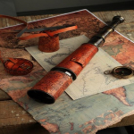 81,28 cm laivo kapitono žalvario rankų darbo teleskopas su &scaron;nipinėjimo stiklo odiniu dėklu.