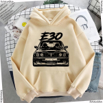 Nauji rudens žiemos E30 automobilių gobtuvai Mada Unisexs Stilingas automobilių dizainas Megztiniai su gobtuvu Hoody Unisex Green Hip Hop Harajuku Hoodie