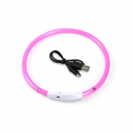 Led &scaron;unų antkaklis &Scaron;viečiantis USB kačių &scaron;unų antkaklis 3 režimų LED ap&scaron;vietimas &scaron;viečiančios praradimo prevencijos LED antkaklis &scaron;unims Naminių &scaron;unų priedai 35CM rožinė