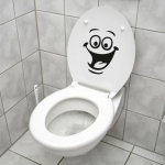 &bdquo;Smiley Face&ldquo; tualeto tualeto lipdukas &bdquo;Art Decor&ldquo; Juokingas vonios kambario virtuvės sienos lipdukas