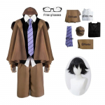 Edogawa Rampo Cosplay Bungo Benamiai &scaron;unys Edogawa Rampo Cosplay Kostiumai Detektyvas Uniforma Perukas Kostiumas Helovinas Kalėdų Vyri&scaron;ki drabužiai L