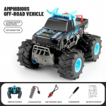 Naujas 2,4 G laipiojimo amfibija keturiais ratais varomas &bdquo;drift&ldquo; lenktyninis automobilis, ilgas baterijos veikimo laikas, vandens nepraleidžiantis dvipusis automobilio vaiki&scaron;kas žaislas mėlyna