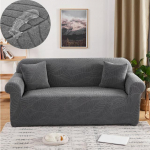 Vandeniui atsparus tvirtas elastingas sofos užvalkalas, tamprus žakardo elastanas, sofos užvalkalas svetainei 1/2/3/4 sėdimų vietų 1 seat 90-135cm tamsiai pilka spalva