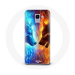 Coque pour Samsung Galaxy A8 2018 Loup de Glace et de feu