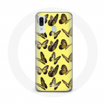 Coque pour samsung galaxy A30 Papillons Fond Jaune