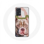 Coque pour Samsung Galaxy A13 4G / A13 4G Lite Chien de Pitbull marron