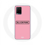 Coque pour Vivo Y21s 2021 / Y21 2021 Blackpink Groupe de K-pop Logo Fond Rose